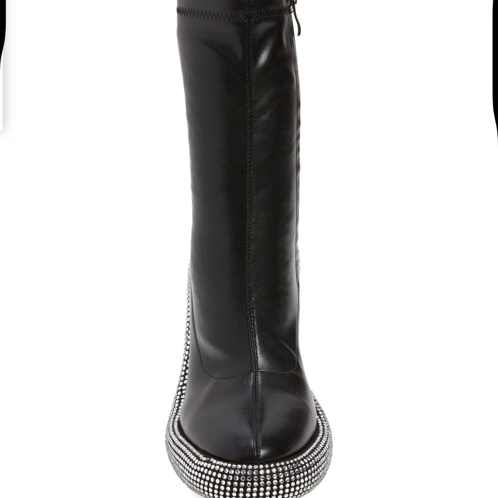 HOT DEAL 🔥🔥🥵🥵 NWT- AZALEA WANG MAE Boots Elegant Black Rhinestone-Women's Boots. - Picture 6 of 15